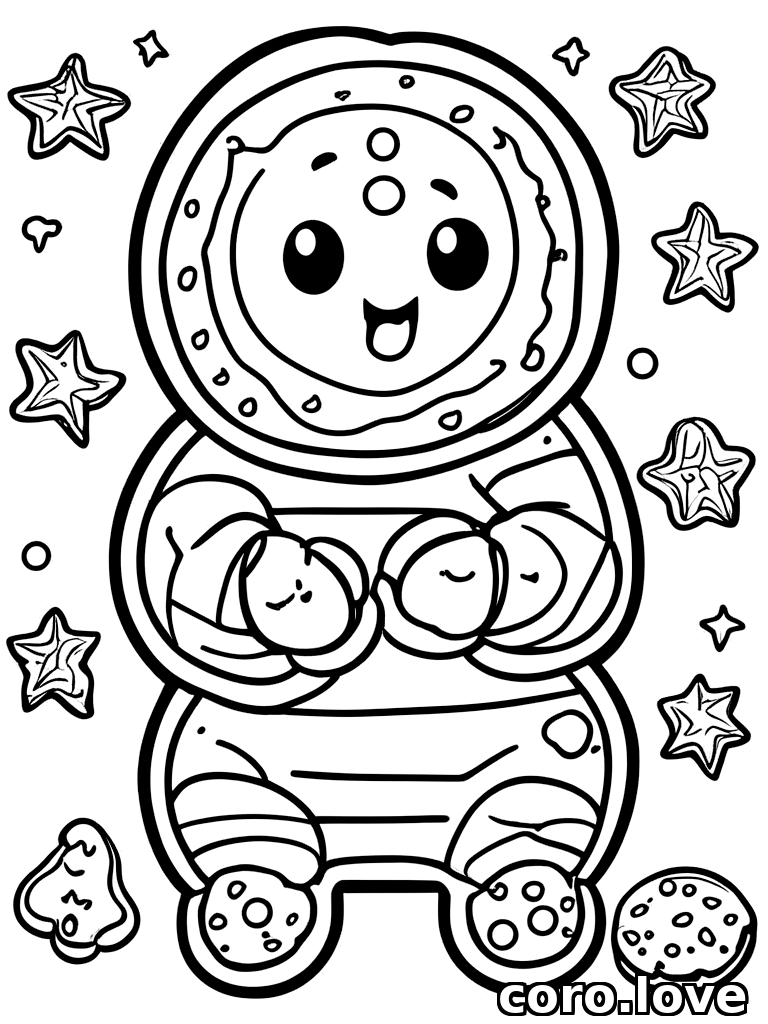 cookie coloring page - Cute Cookie