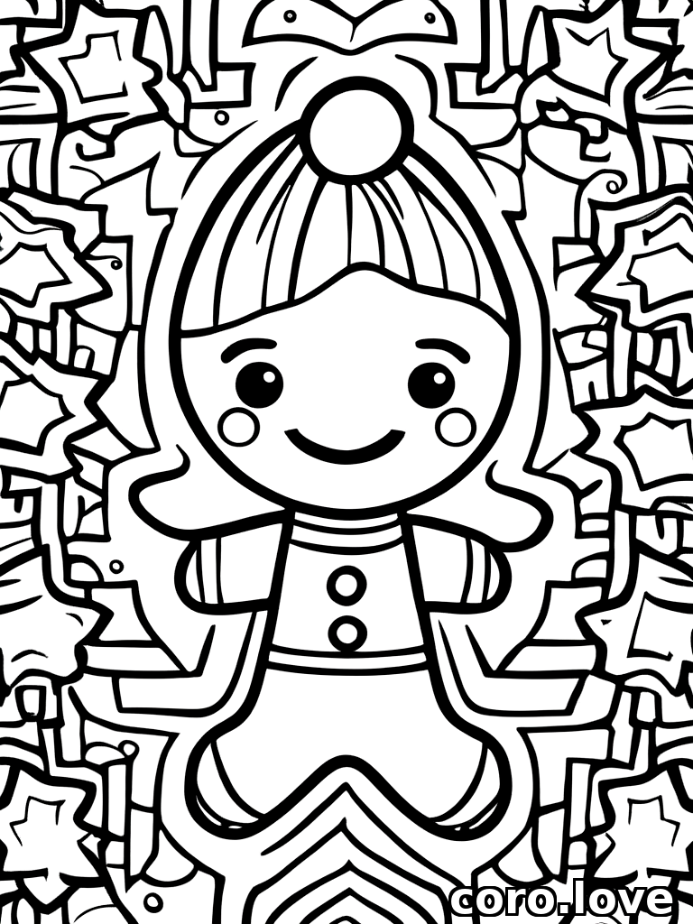 cookie coloring page - Happy Cookie