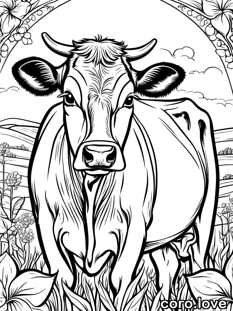 cow coloring page - Cow