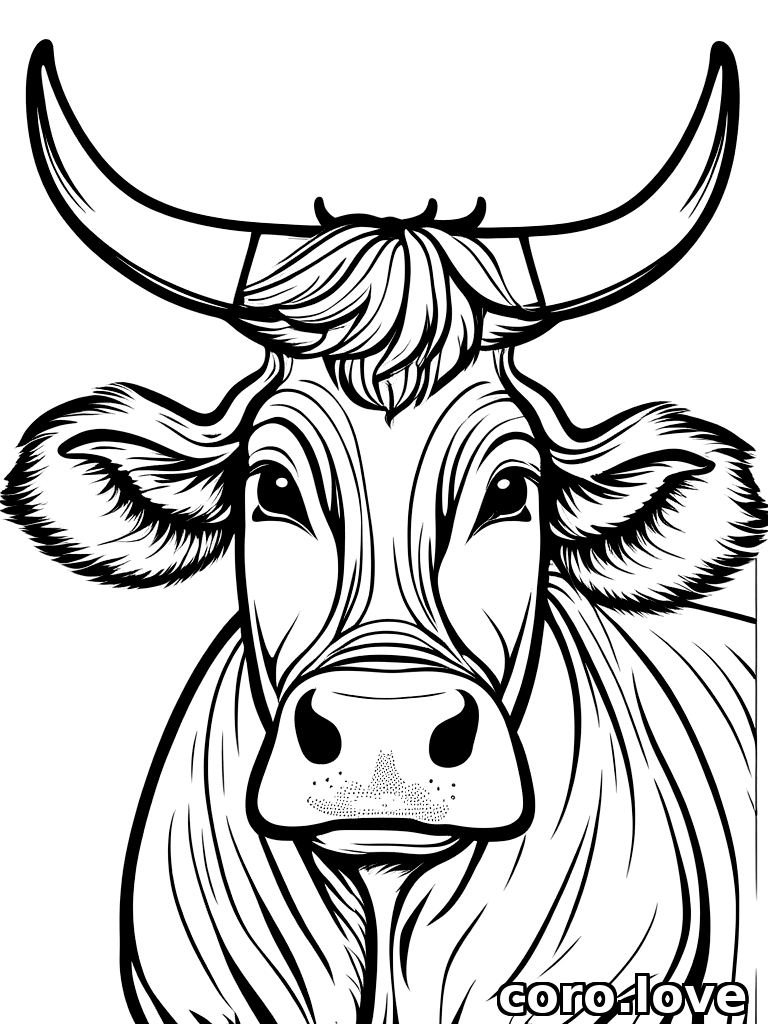 Free Cow coloring page for printing