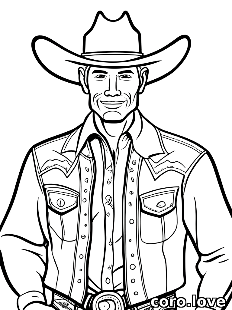 Cowboy coloring page - Cowboy
