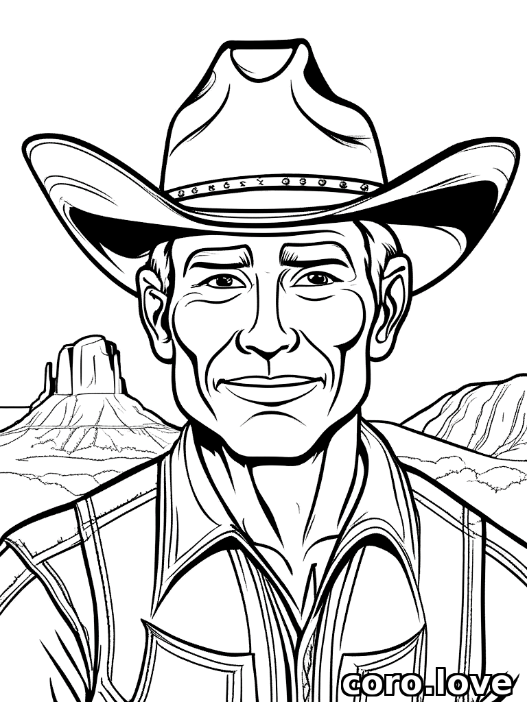 Cowboy coloring page - Cowboy