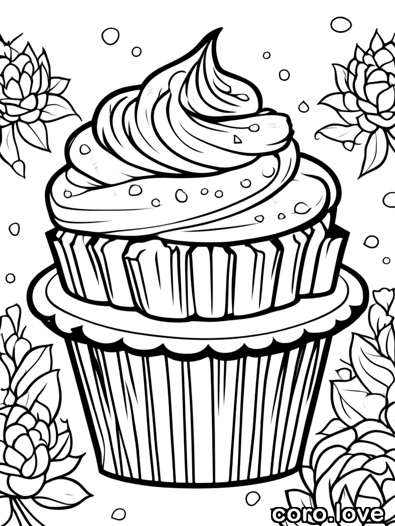 cupcake coloring page - Cupcake
