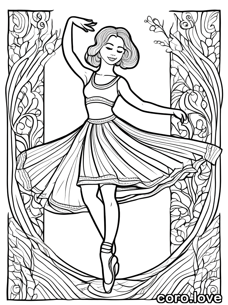 Free Dancer coloring page for printing