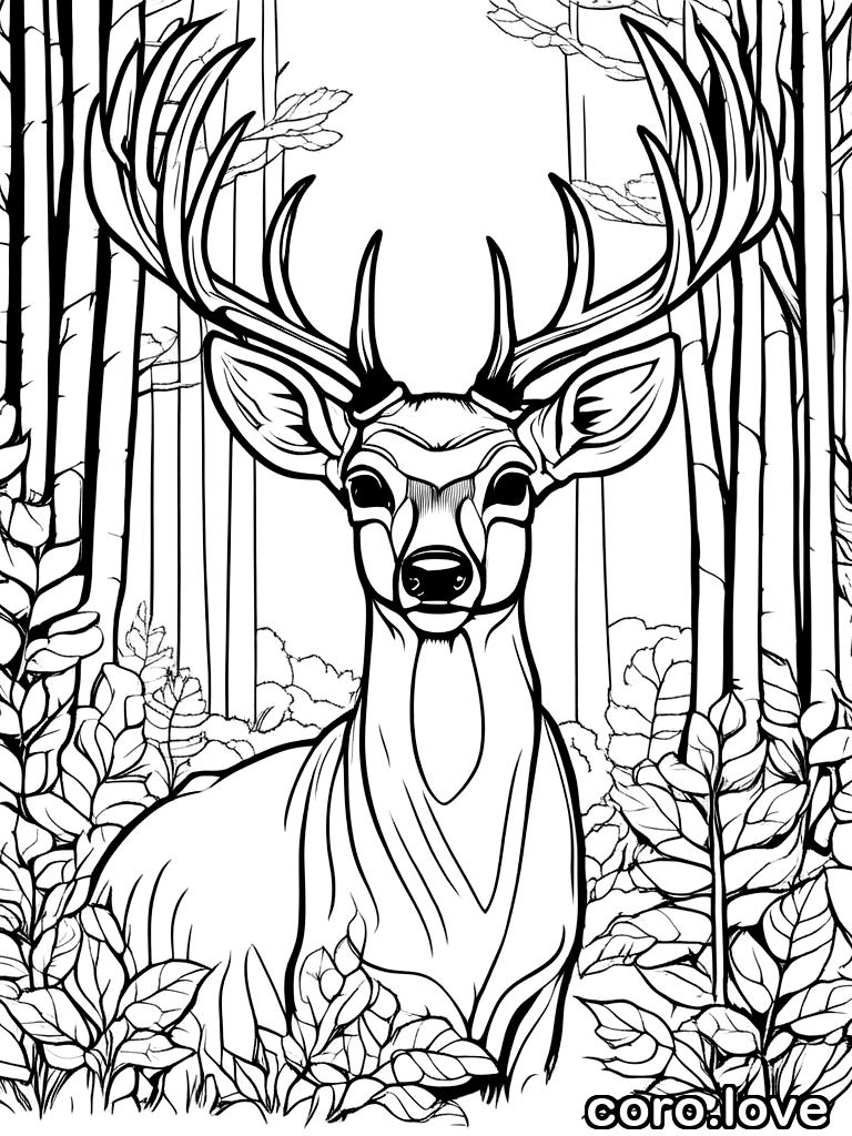 deer coloring page - Deer
