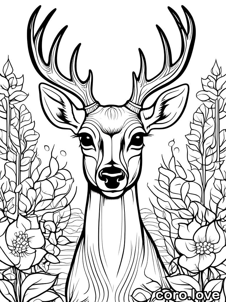 deer coloring page - Deer