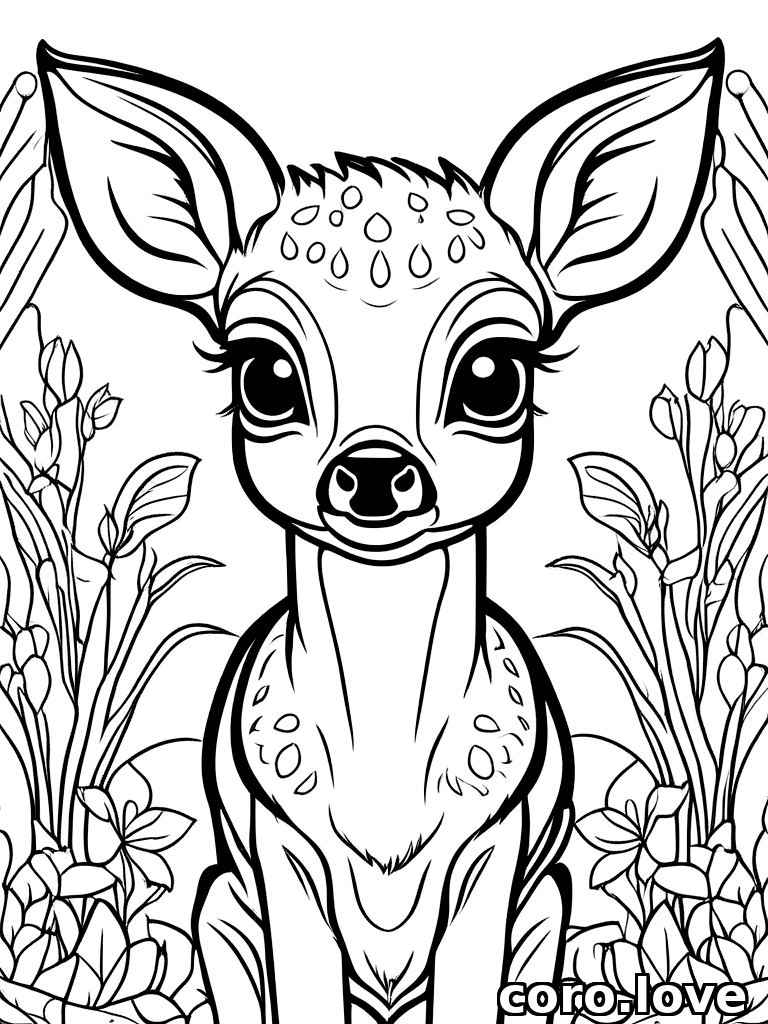 deer coloring page - Baby Deer