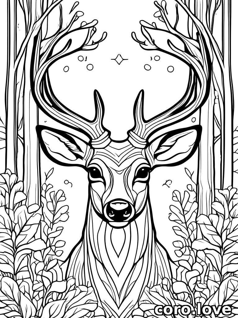 deer coloring page - Deer