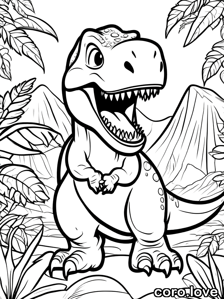 dinosaur coloring page - Cute Dinosaur