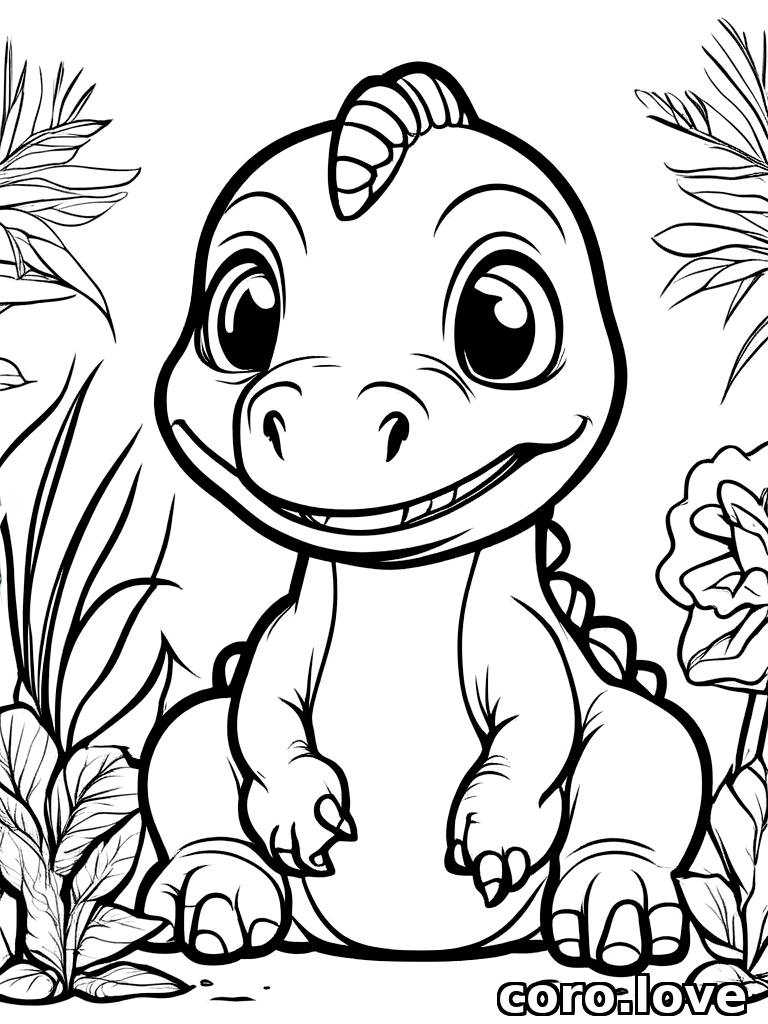 dinosaur coloring page - Cute Dinosaur