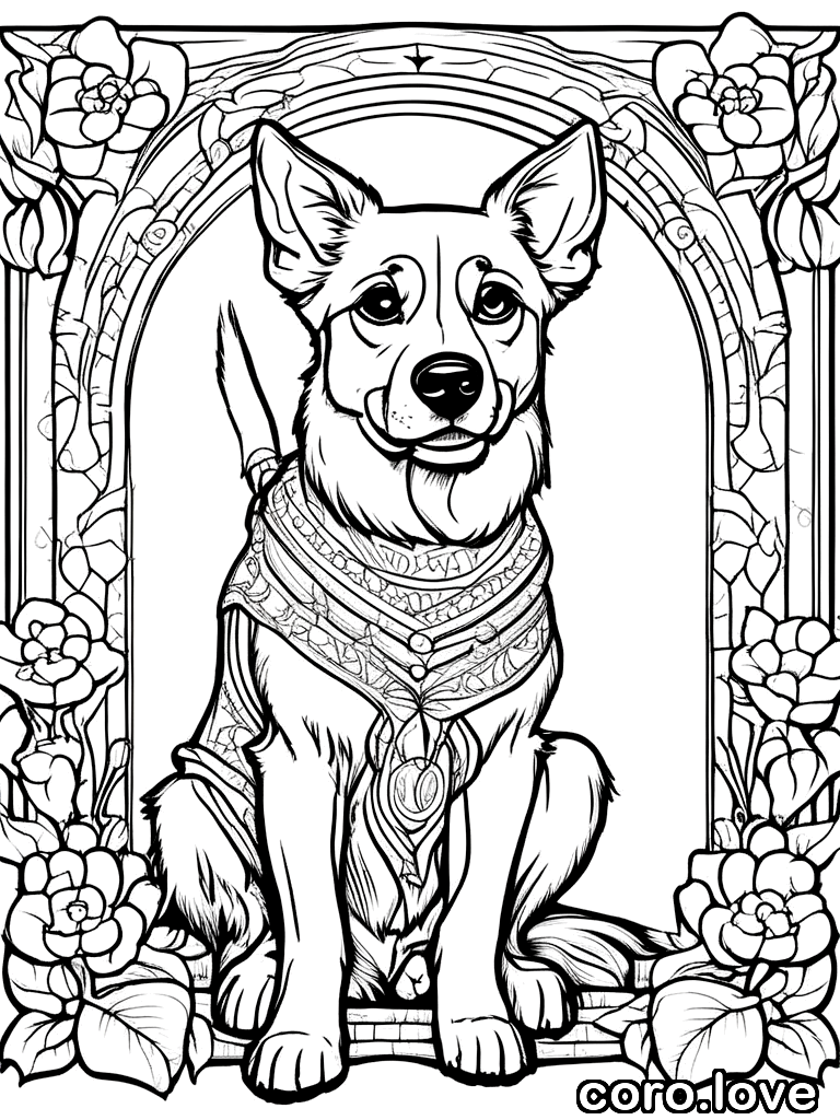 dog coloring page - Dog