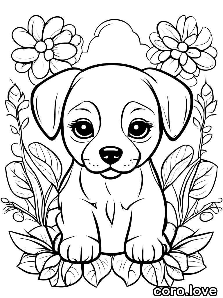 dog coloring page - Cute Dog