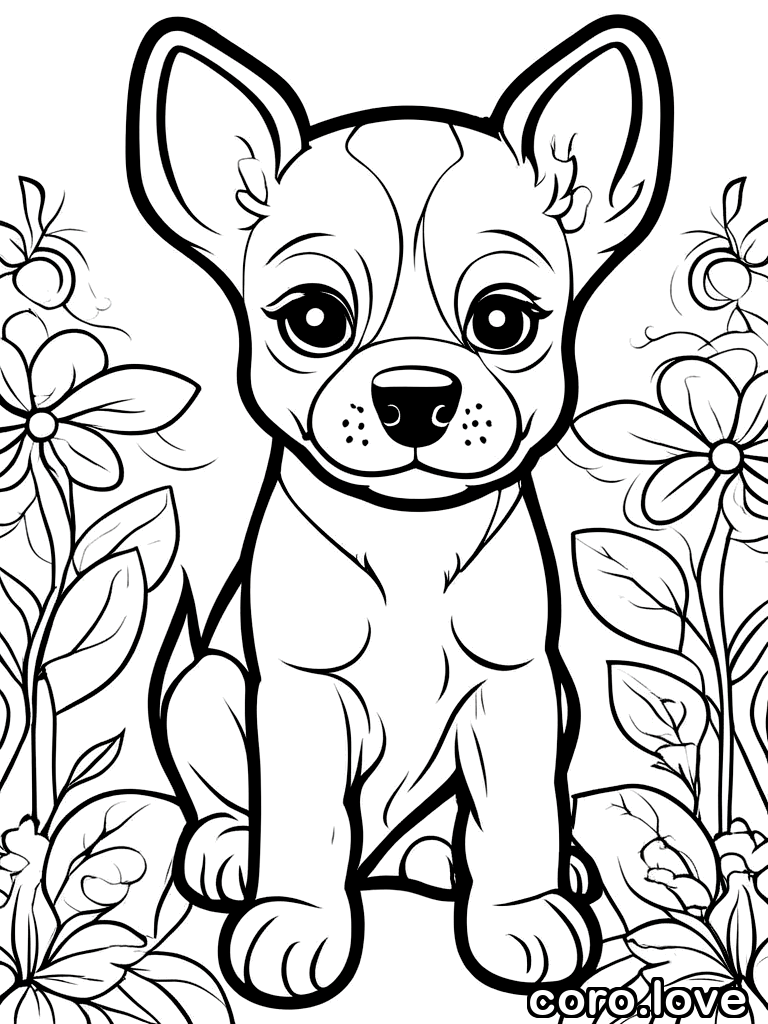 dog coloring page - Cute Dog
