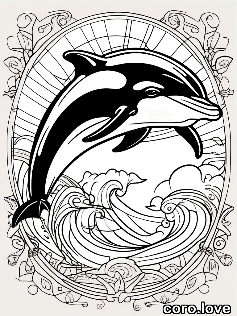 dolphin coloring page - Dolphin