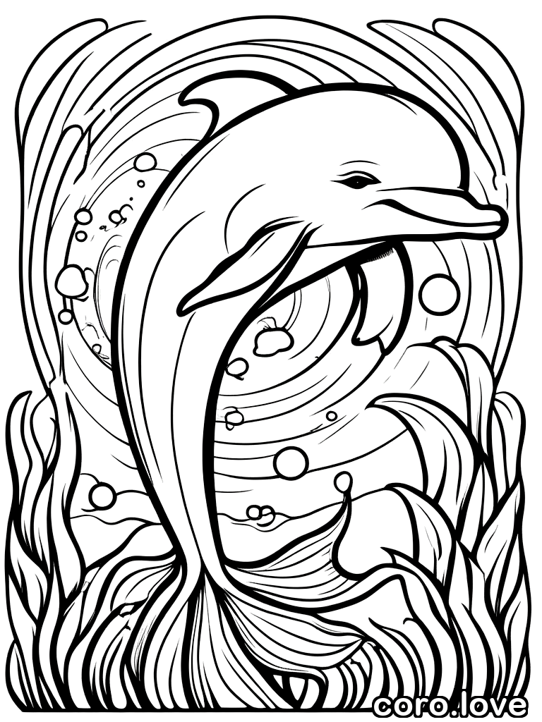 dolphin coloring page - Dolphin