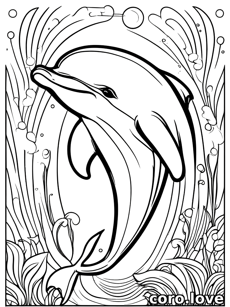 dolphin coloring page - Dolphin