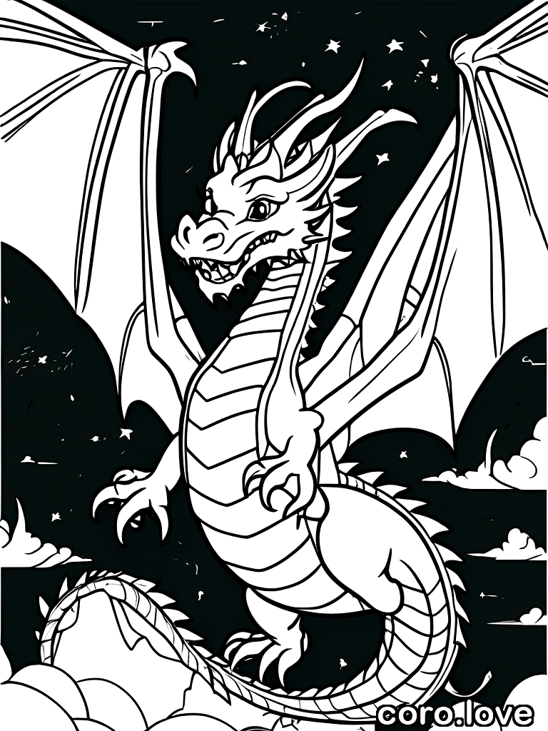 dragon coloring page - Sweet Dragon