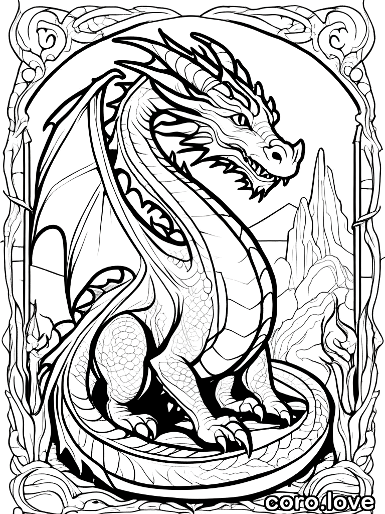 dragon coloring page - Dragon