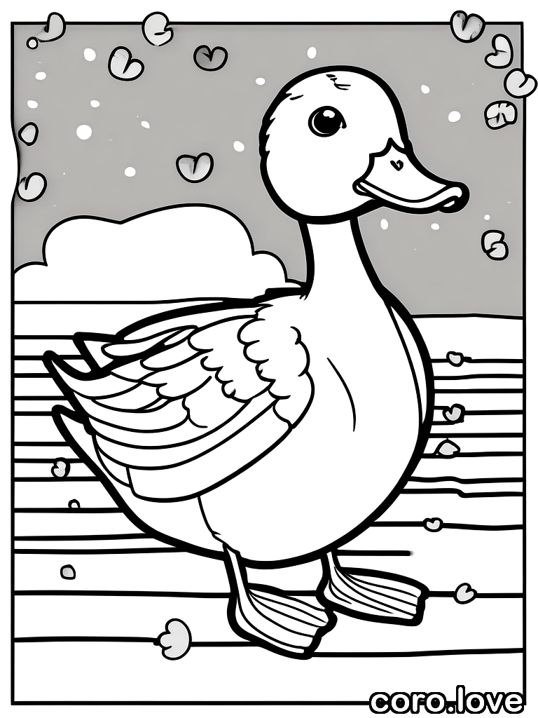 duck coloring page - Duck