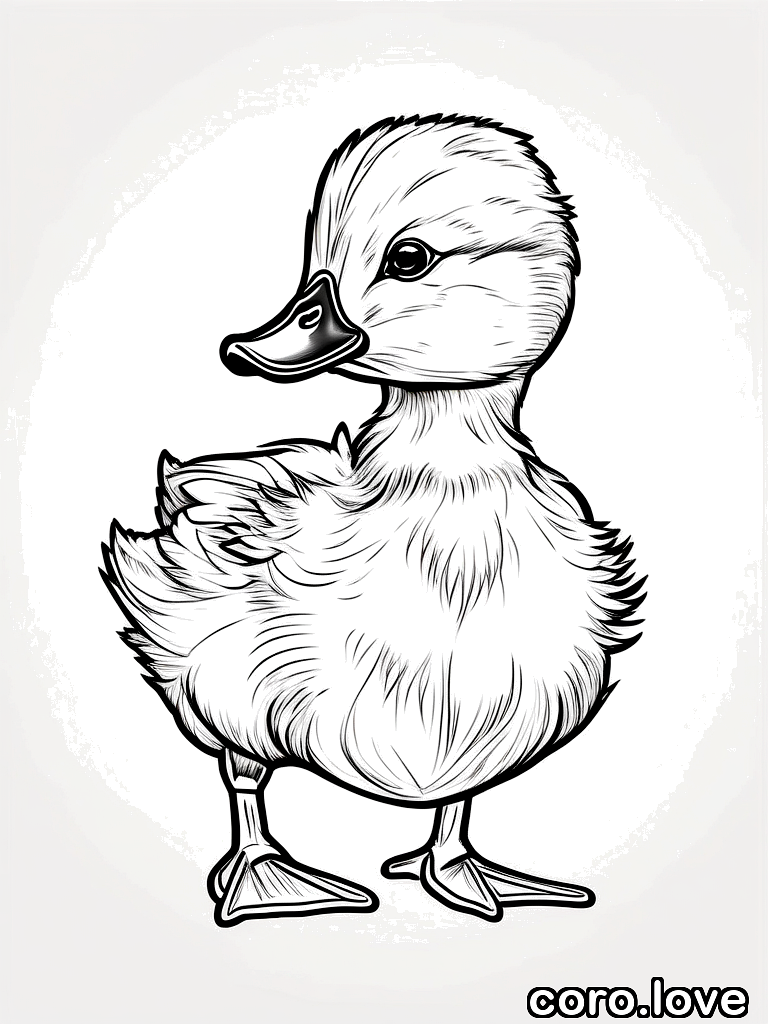 duck coloring page - Cute Duck