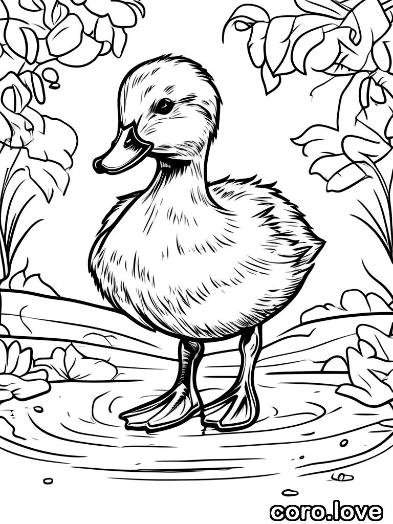 duck coloring page - Cute Duck