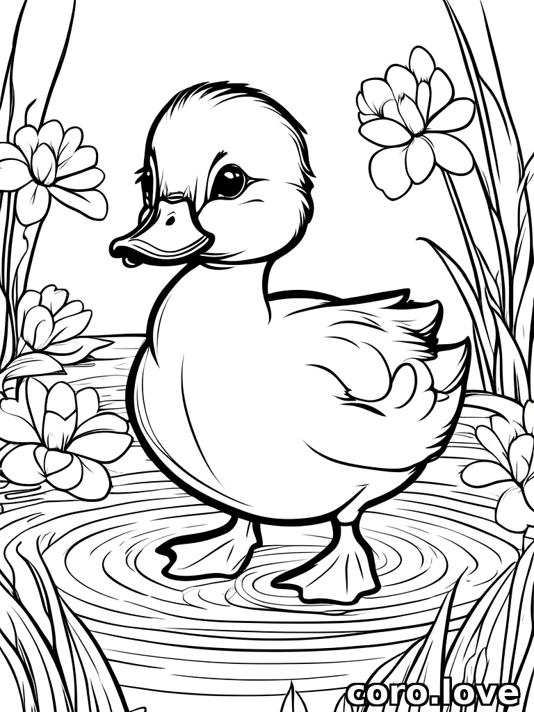 Free Duck coloring page for printing