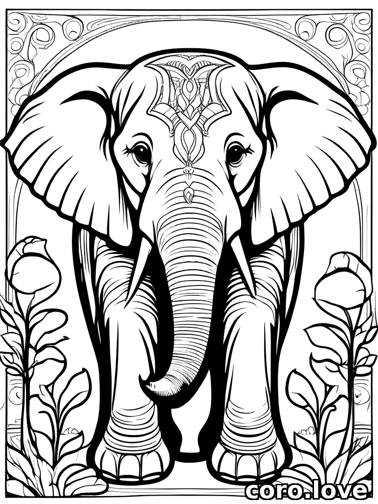 elephant coloring page - Elephant