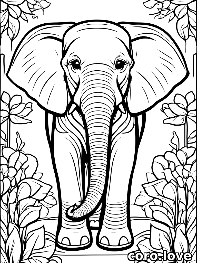 elephant coloring page - Elephant