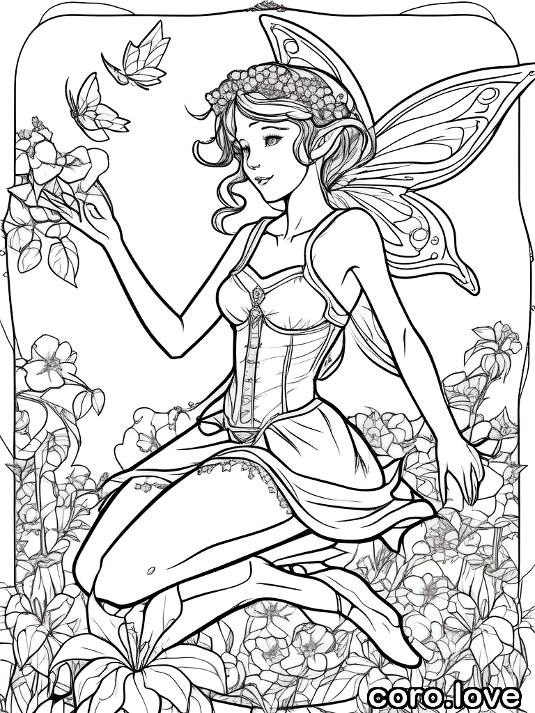 fairy coloring page - Fairy