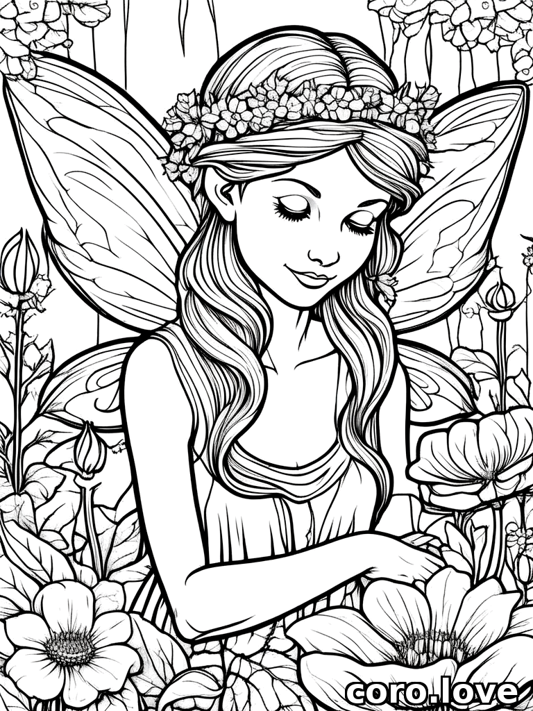 fairy coloring page - Fairy