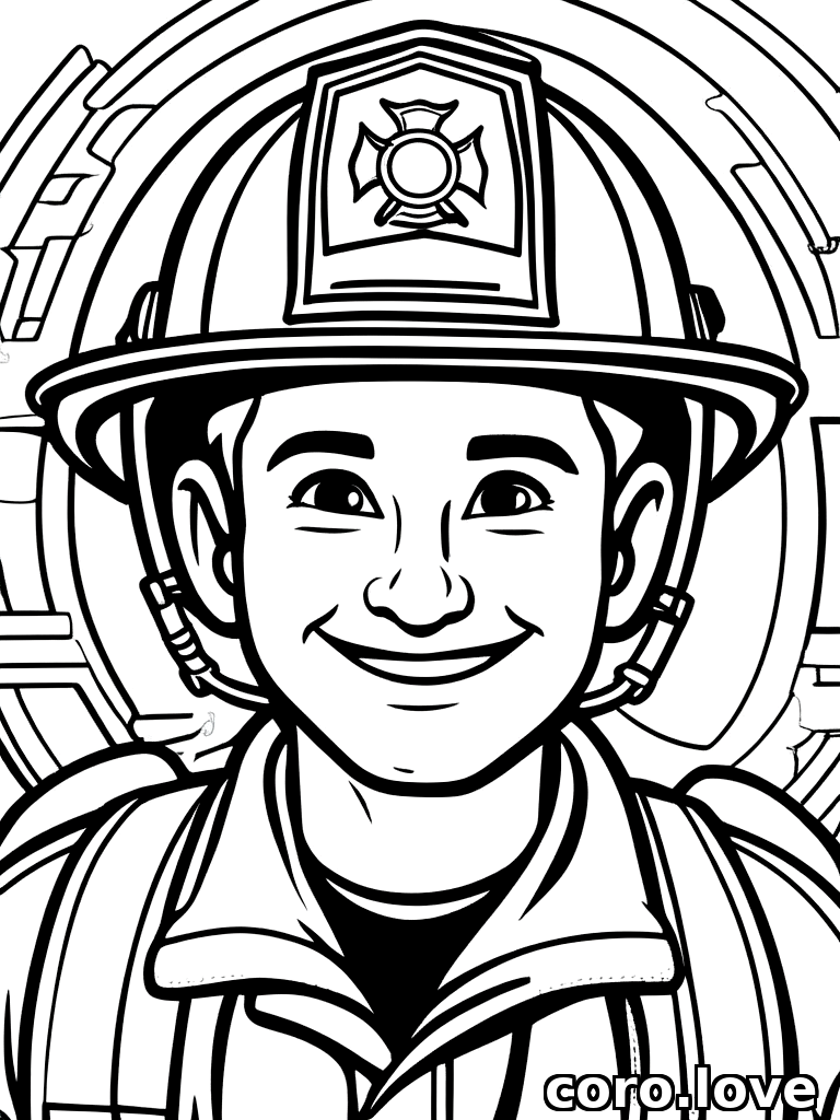 firefighter coloring page - Firefighter