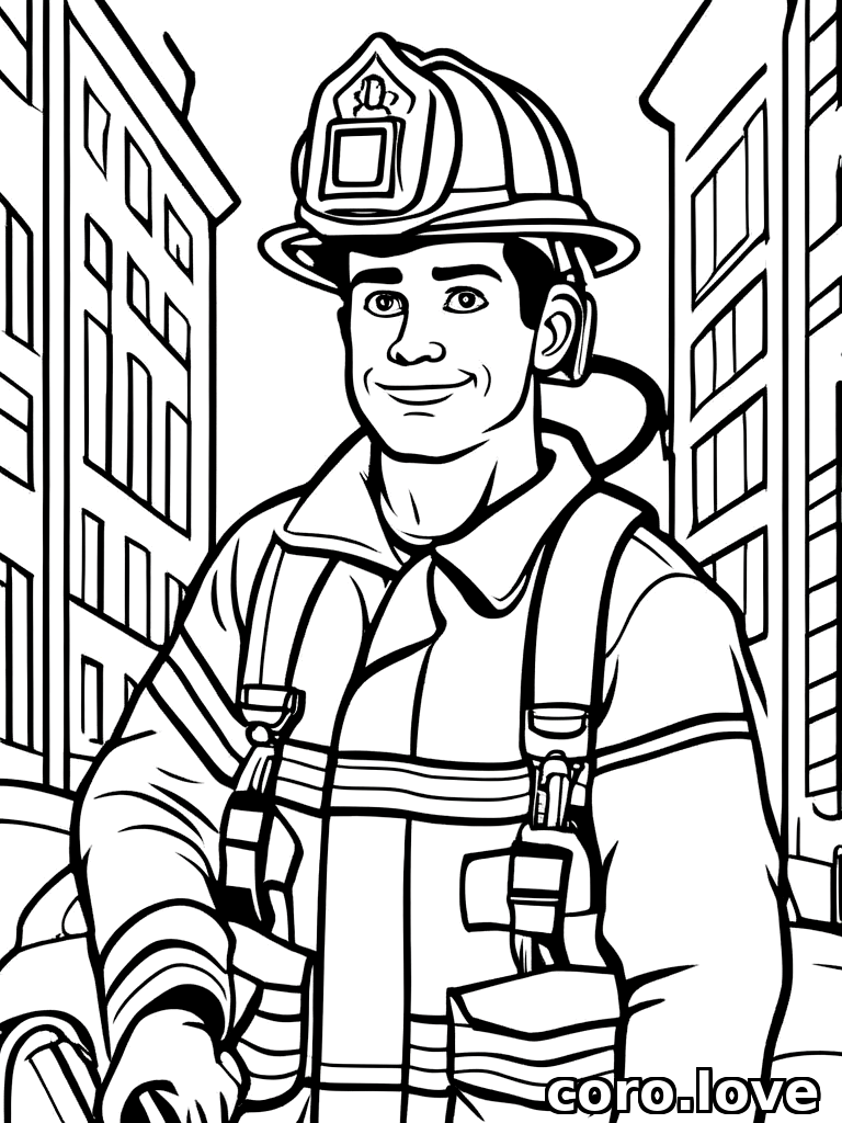 firefighter coloring page - Firefighter