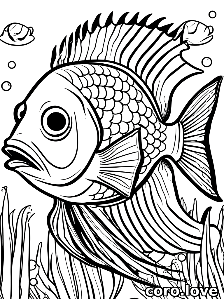fish coloring page - Fish