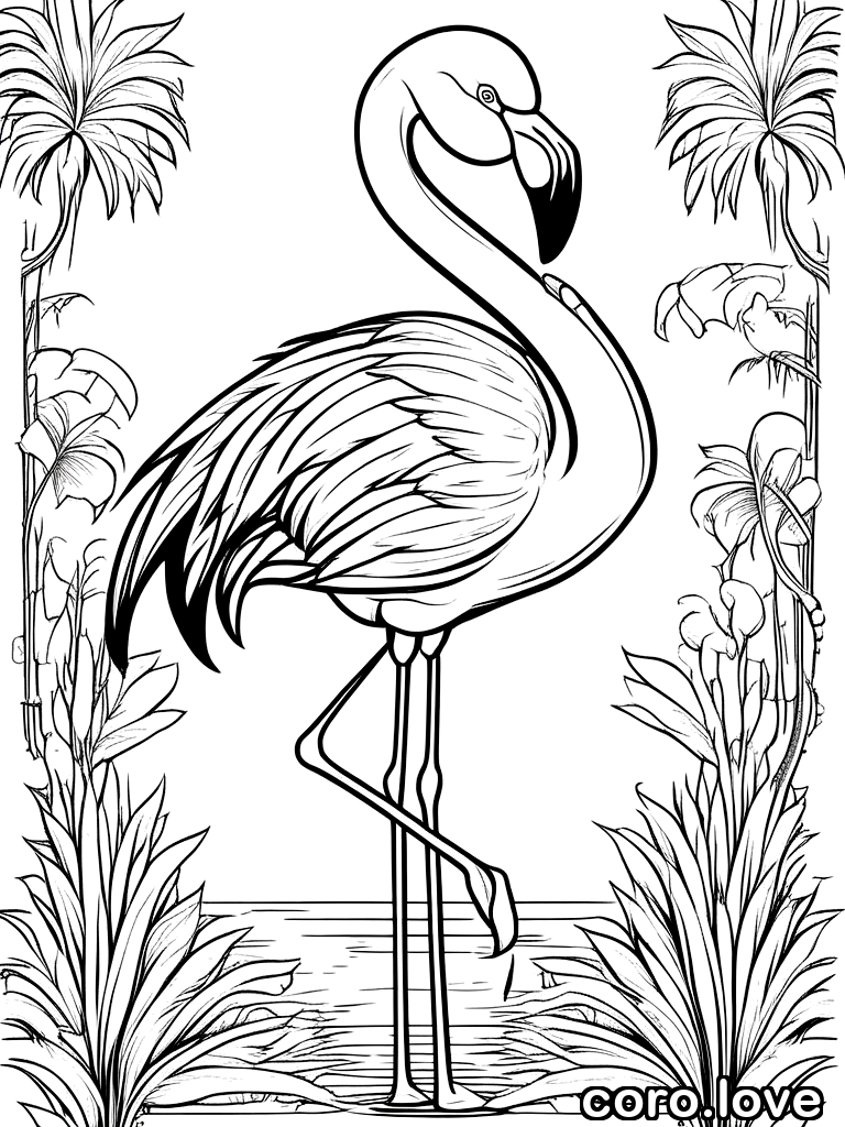 flamingo coloring page - Flamingo
