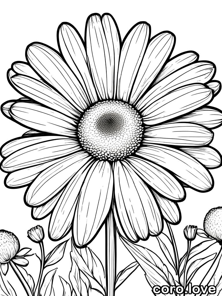 Free Flower coloring page for printing