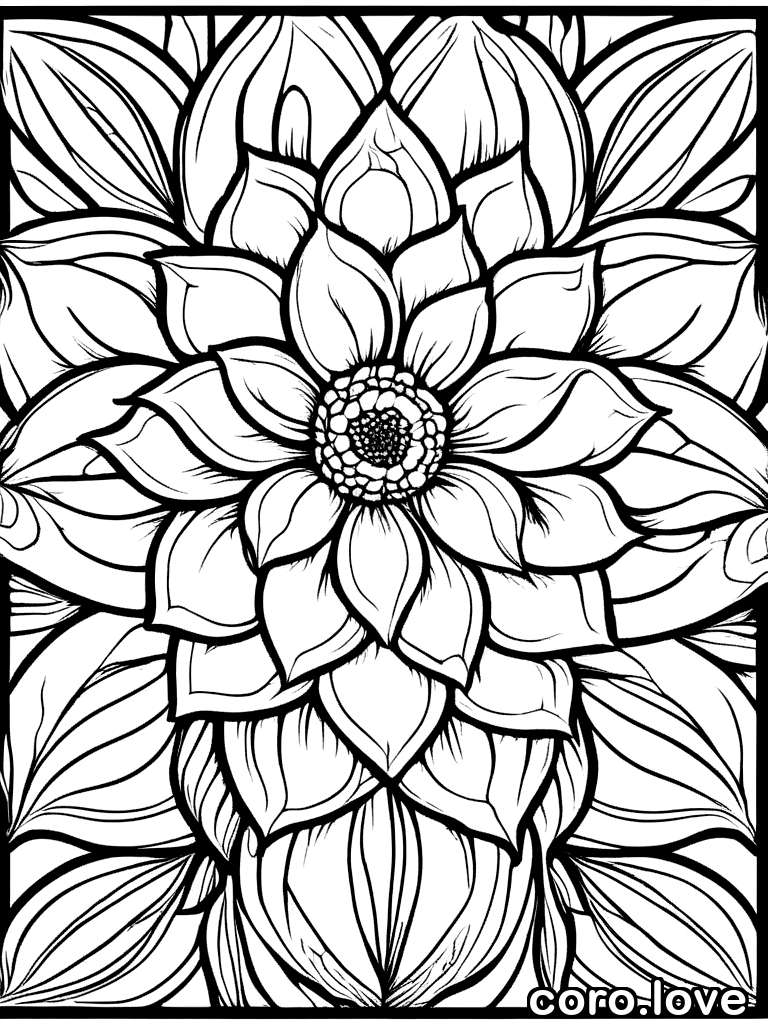 flower coloring page - Flower