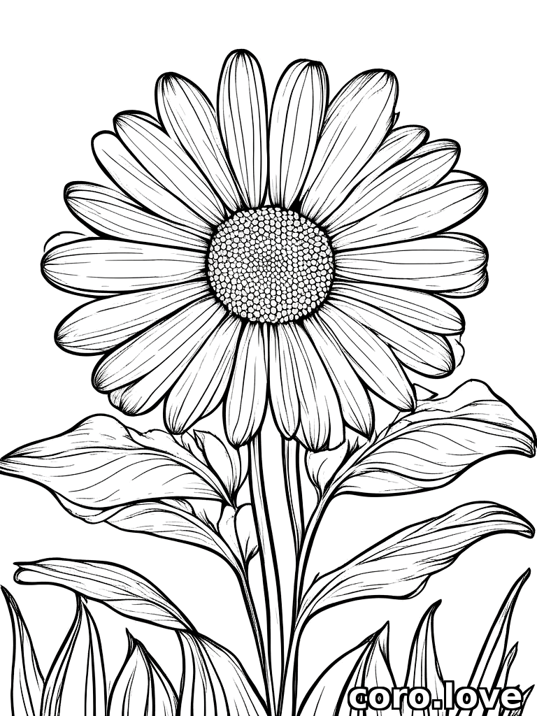 flower coloring page - Flower