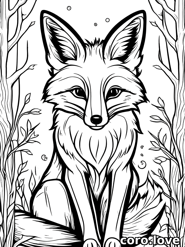 Free Fox coloring page for printing