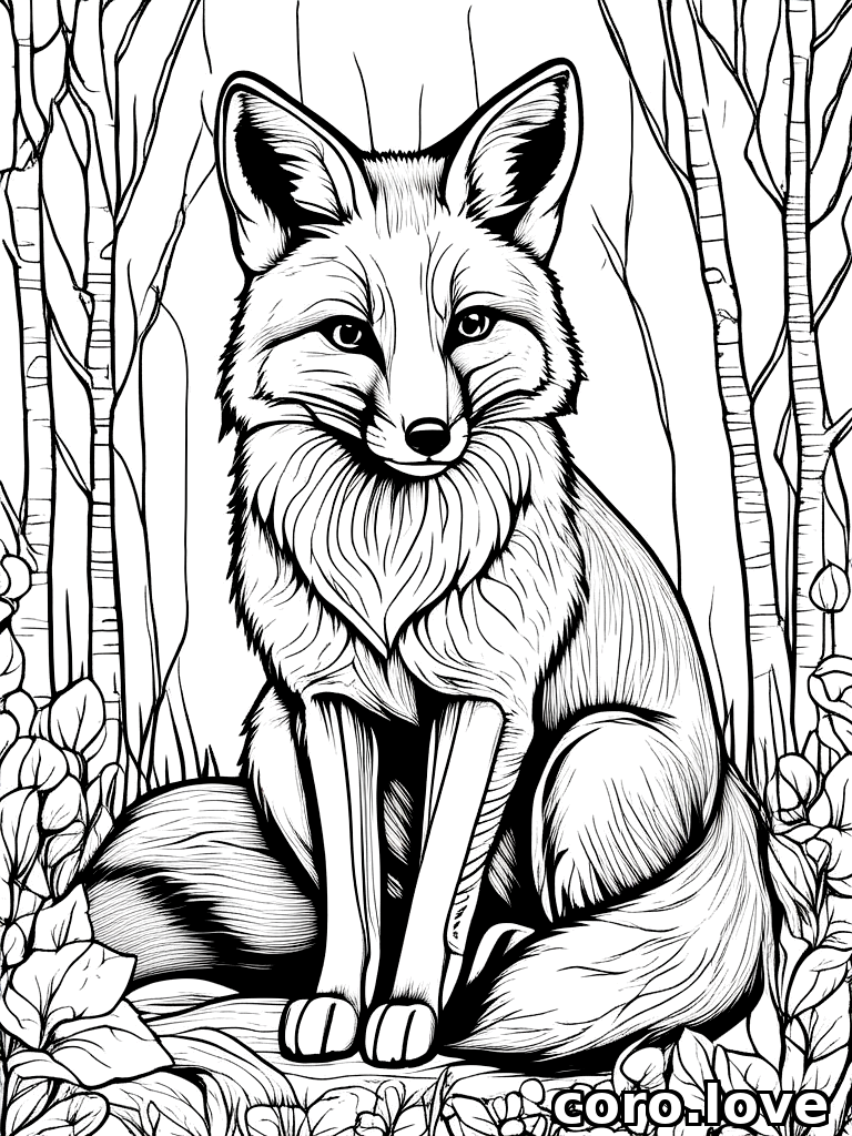 fox coloring page - Fox