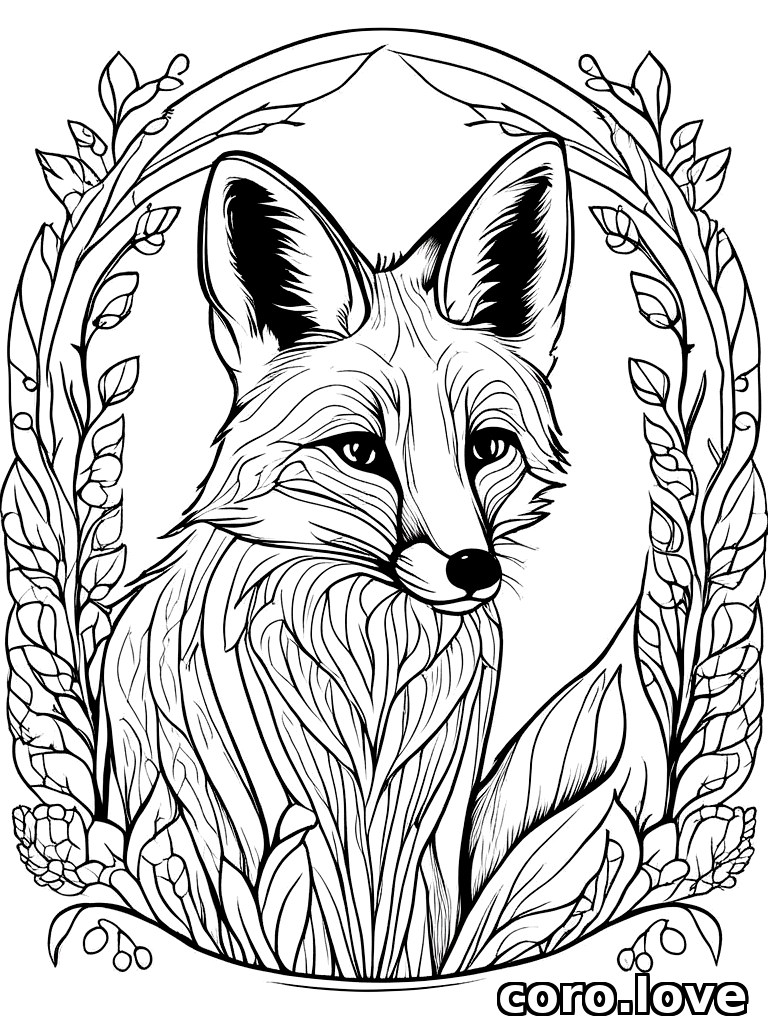 red fox, ColoringBookAF, coloring book, isolated on white, simple minimal design, no decorations, no borders