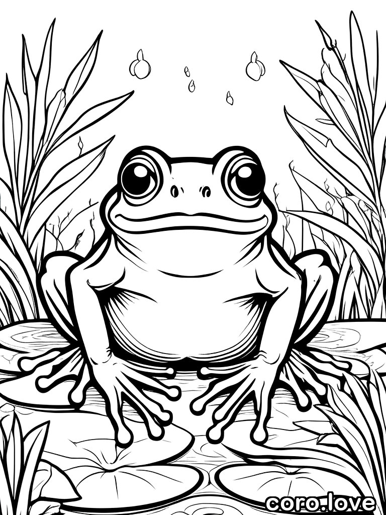 Free Frog coloring page for printing
