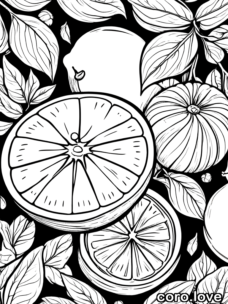 fruit coloring page - Fruit