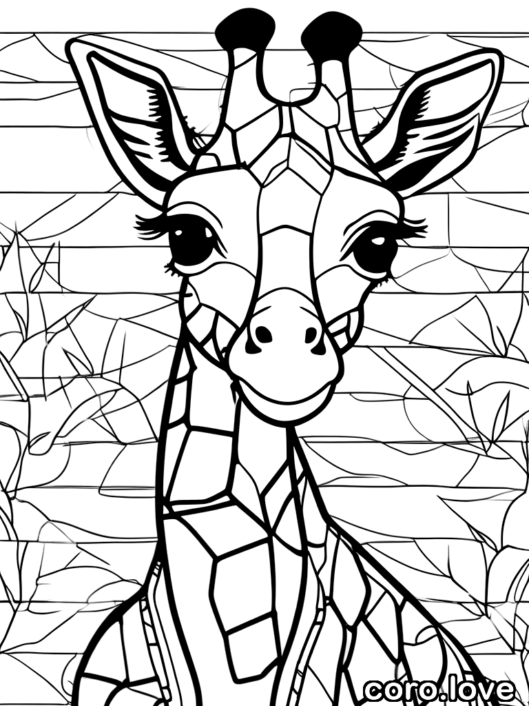 giraffe coloring page - Cute Giraffe