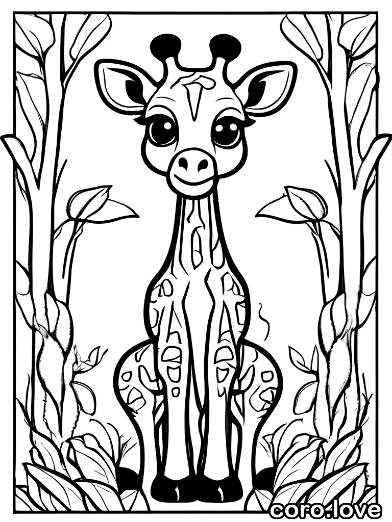 giraffe coloring page - Baby Giraffe
