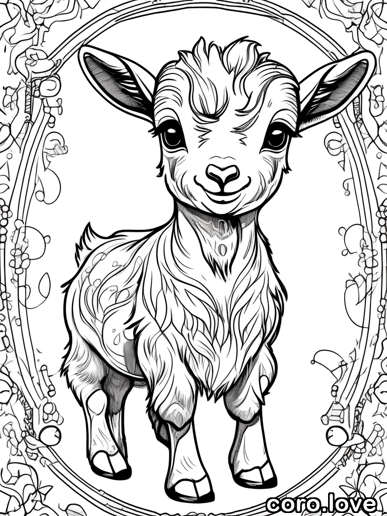 goat coloring page - Sweet Goat