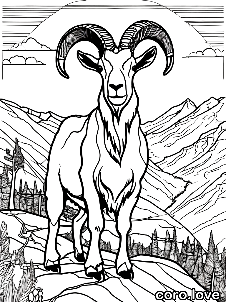goat coloring page - Goat