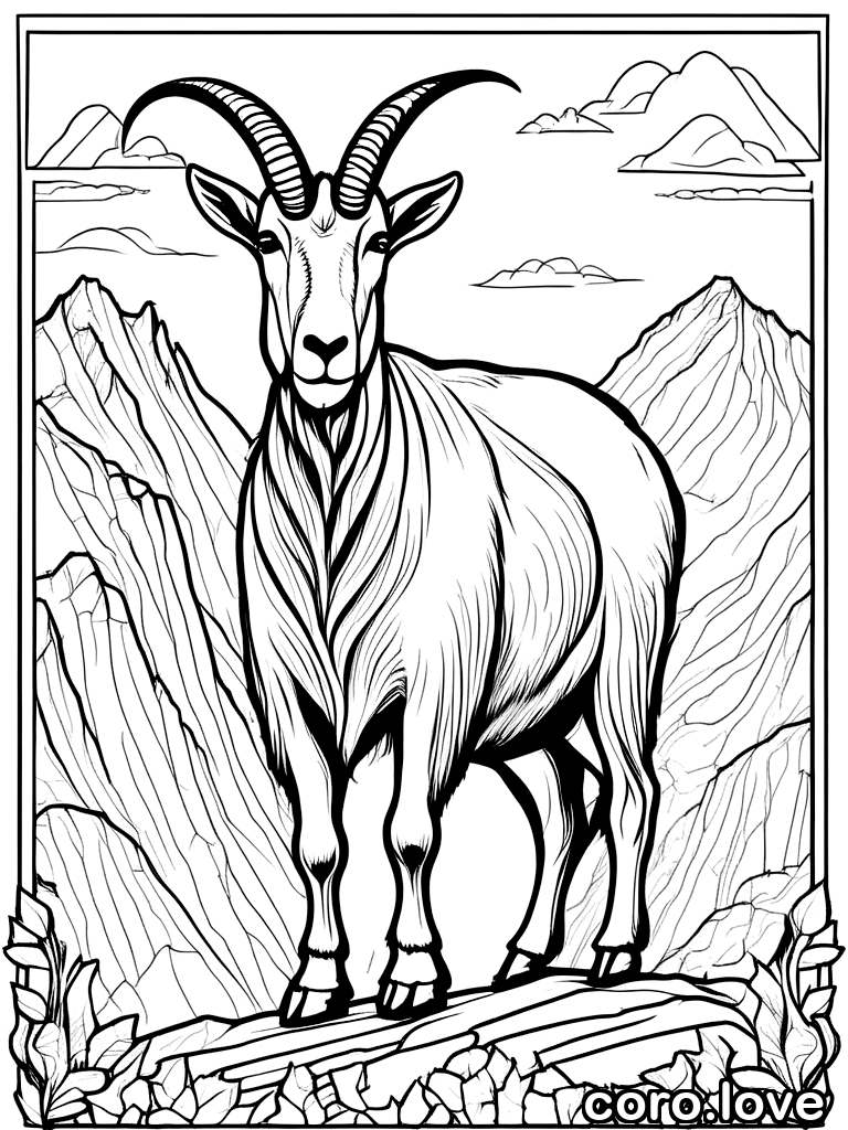 goat coloring page - Goat
