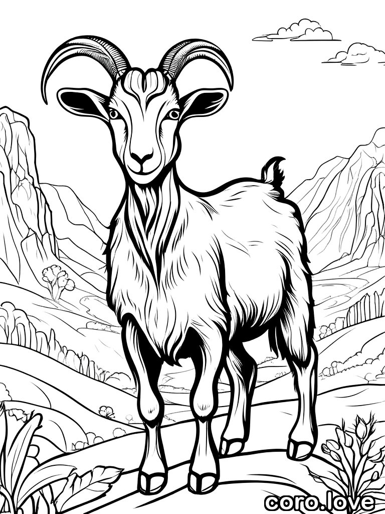 goat coloring page - Goat