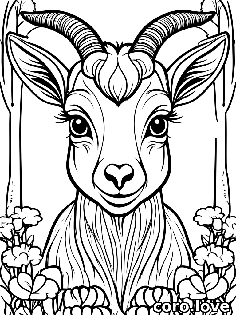 goat coloring page - Baby Goat