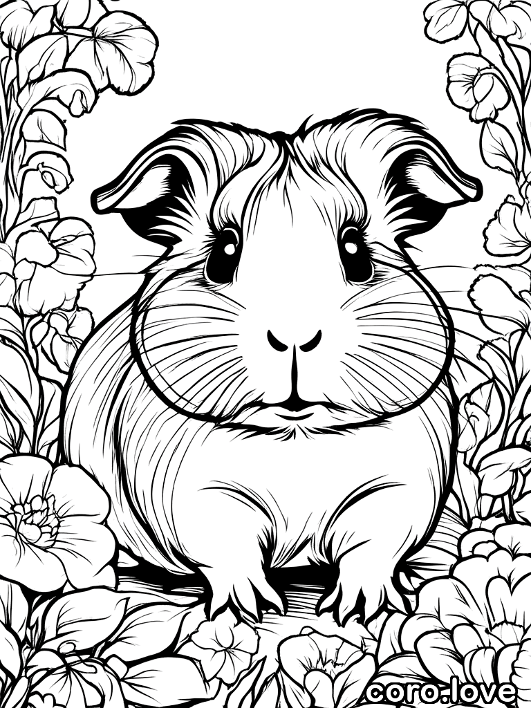 guinea_pig coloring page - Cute Guinea Pig
